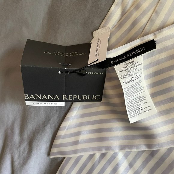 NWT Banana Republic blue and white striped skinny scarf - Picture 5 of 6